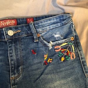 Lucky Brand Jeans With Flower Embroidery